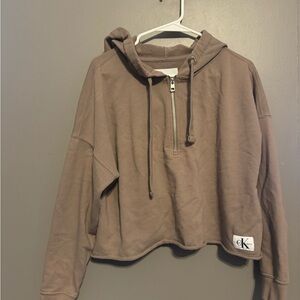 Calvin Klein Taupe Hoodie with Zipper